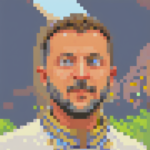 Pixel Art of Volodymyr Zelensky