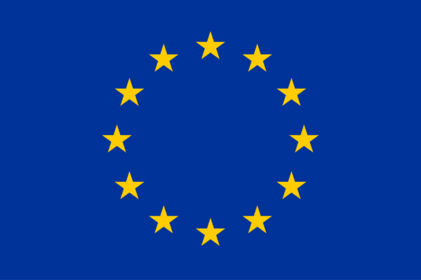 Flag of the European Union, displaying its 12 golden stars on a blue background