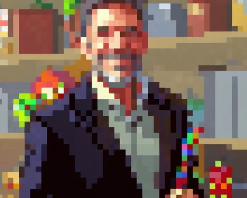 Pixel Art of Alfonso de Angoitia, executive vicepresident of Televisa