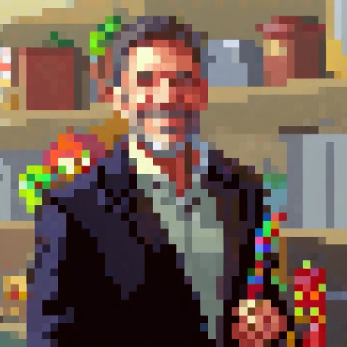 Pixel Art of Alfonso de Angoitia, executive vicepresident of Televisa