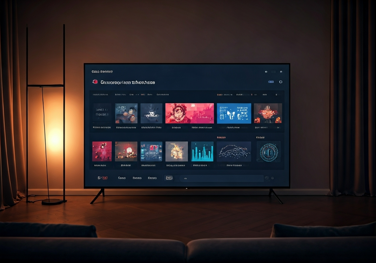 Smart TV showing various streaming channels
