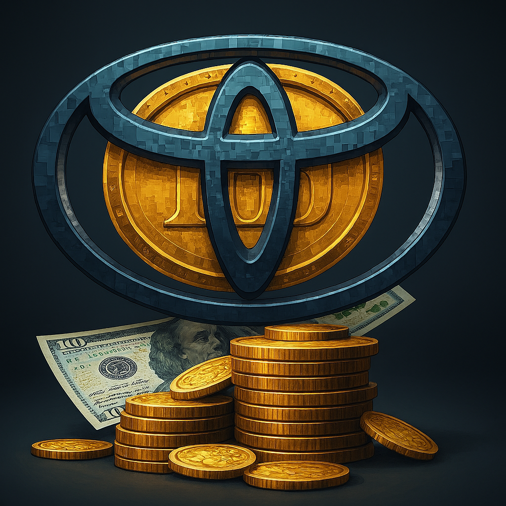 Toyota's logo with coins
